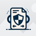 Illustration of a document with a shield symbol on it, representing the security and protection offered by Managed IT Services Perth.