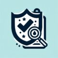 Icon of a shield with a checkmark and stars, a magnifying glass, and a clipboard, symbolizing Malware Protection Perth services and thorough review processes.