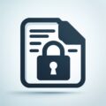 Document icon with a padlock symbol, indicating security or privacy, ideal for those utilizing cloud backup setups in Perth to safeguard their data.