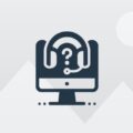 Icon of a computer monitor displaying a pair of headphones with a microphone and a question mark, symbolizing Managed IT Services Perth.