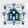 Icon of a house surrounded by wireless symbols, representing Smart Home IT Solutions Perth and emphasizing seamless connectivity for a modern lifestyle.