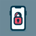Illustration of a smartphone displaying a red lock icon on its screen, symbolizing cybersecurity solutions in Perth.