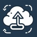 Cloud icon with an upward arrow in the center, surrounded by circular arrows, symbolizing cloud uploading or synchronization—perfect for illustrating Cloud Migration Perth and comprehensive Business IT Solutions Perth.