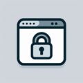 Icon of a web browser window with a padlock symbol, representing Security & Digital Protection Perth, emphasizing privacy and safety.