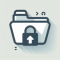 Illustration of a folder with a padlock and upward arrow, symbolizing secure data upload or sharing. Perfectly capturing the essence of Cybersecurity Solutions Perth, this imagery emphasizes enhanced digital safety and protection.